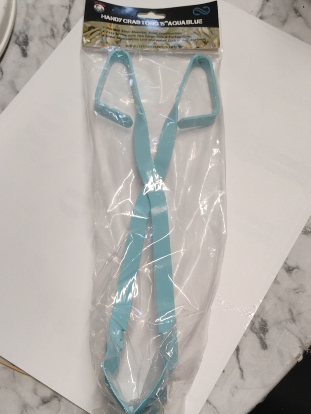 Handy Crab Tong 15" Aqua Blue Seafood Tongs